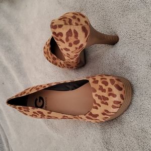 Guess Leopard Print Platform Pumps